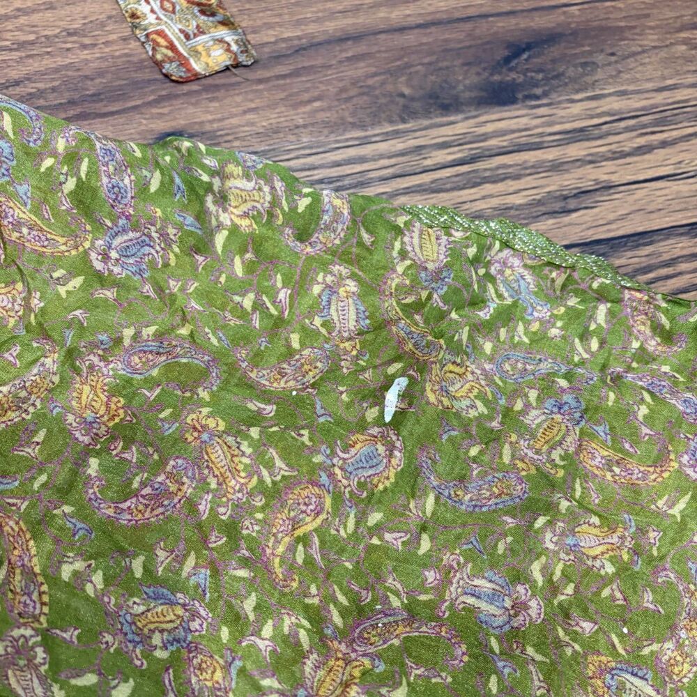 Kariza Sari Silk/Rayon Layered Print Wrap Skirt - Picture 5 of 6